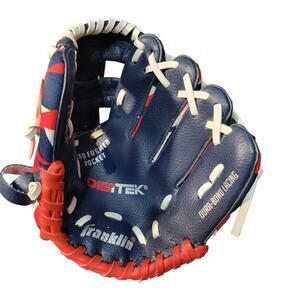 Franklin My first T-Ball Baseball Glove 8" Digitek Red White & Blue Mitt